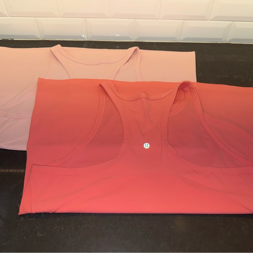 Lululemon Pink and Coral Tank Tops